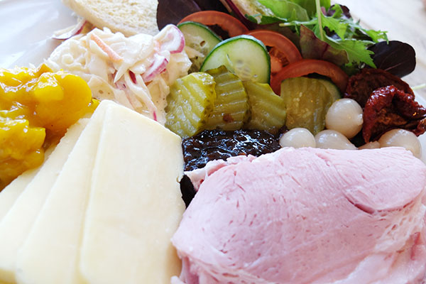 photo of a cheese & ham ploughmans lunch