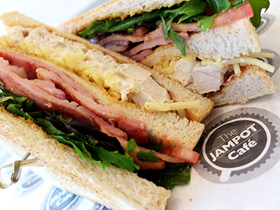 The Jampot bacon club sandwich
