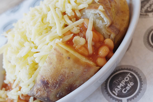 Photo of jacket potato with beans and cheese 