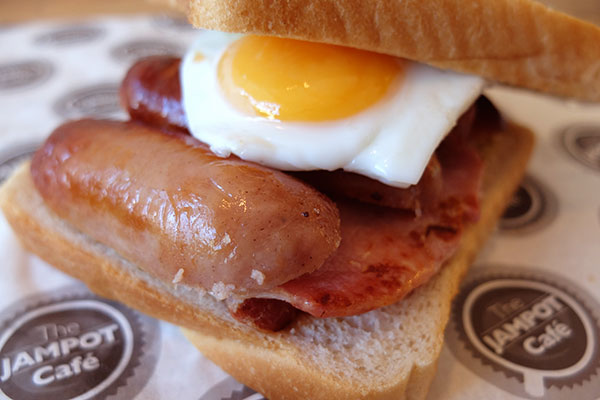 Photo of the JP Mega breakfast sandwich
